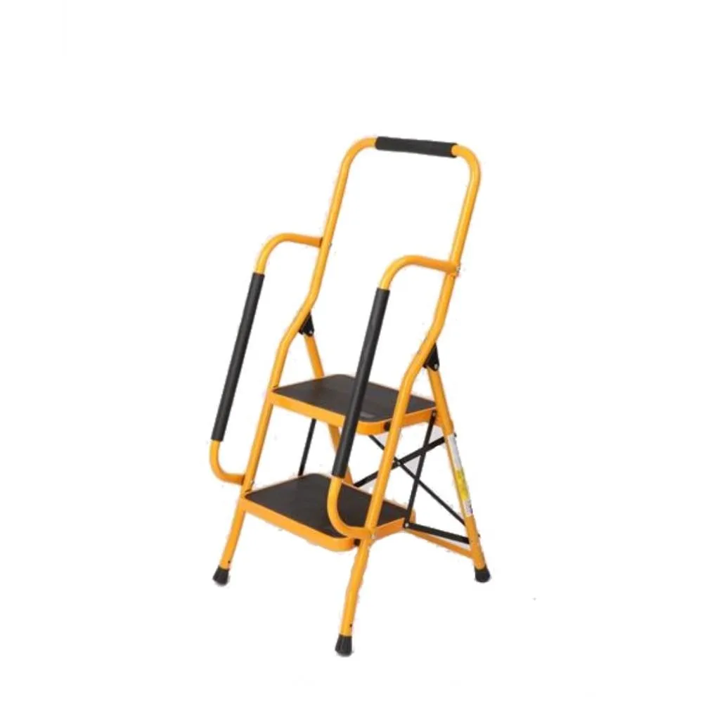 Échelle Portable à 2 marches pliante, main courante latérale rembourrée en acier antidérapant, charge de 330lb