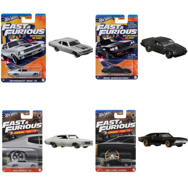 Hot Wheels HNR88 Fast Furious Series Custom Corvette Stingray Coupe 67 EL CAMINO 70 Chevrolet Buick Toy Car Diecast Model 1/64