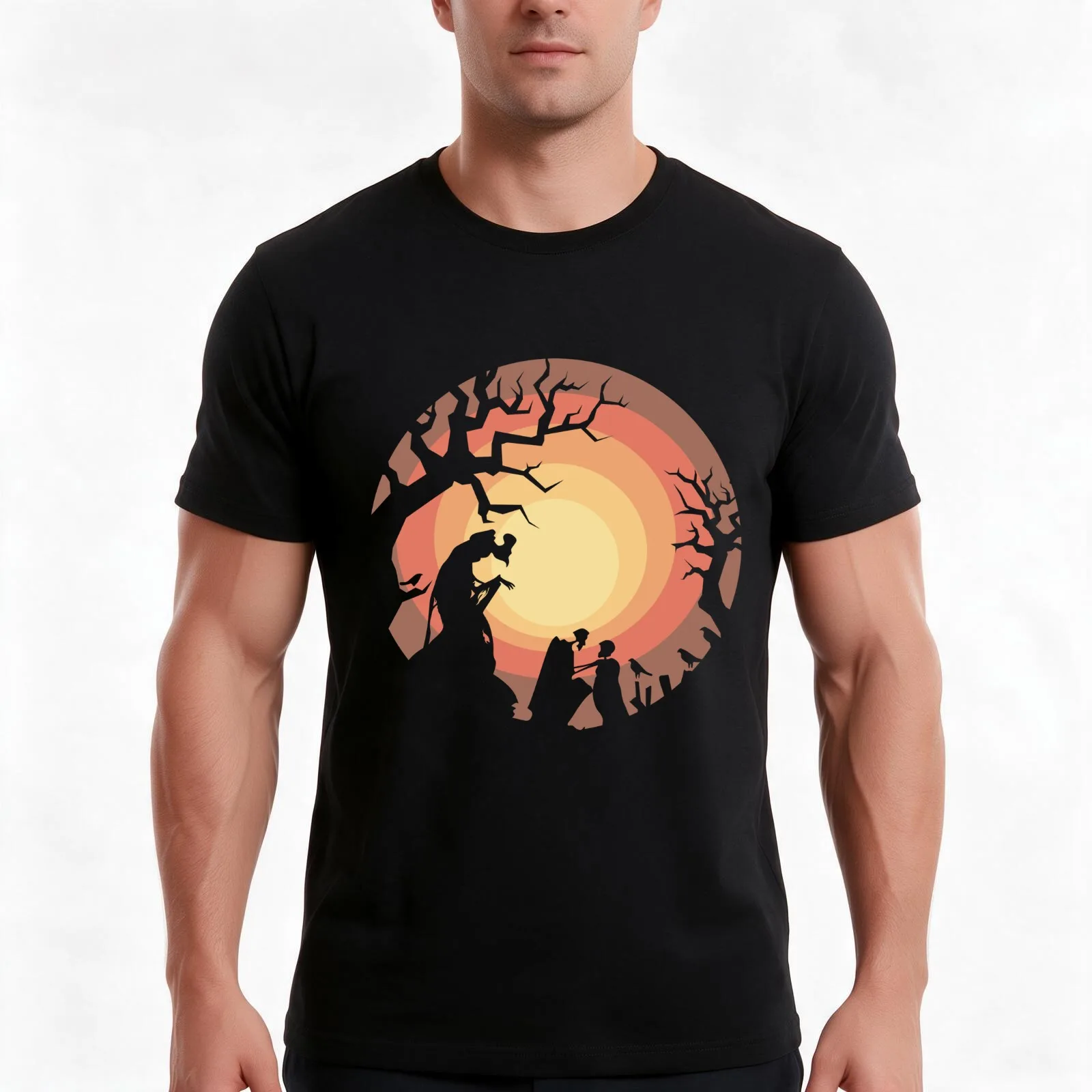 The Deathly Hallows T-Shirt, Summer Casual Cotton Tee, Oversized Streetwear Tops, Vintage Graphic Print, Loose Fit Short Sleeve