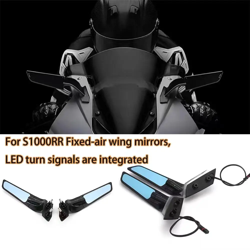 

New S 1000RR 2019- Motorcycle Stealth Mirror For BMW S1000 RR Rearview Mirrors With LED Turn Signal Indicator Adjustable Mirrors