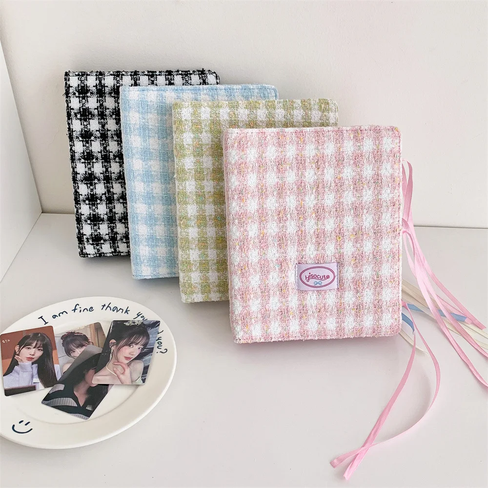 A5 Plaid Cloth Binder Photos Cards Stickers Photocard Binder Book Instax Mini Scrapbooking Scrap Book Album