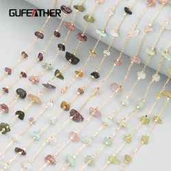 GUFEATHER C289,diy 체인, 패스 리치, 니켈 프리, 18k 골드 도금, 구리, 천연석, diy 고리걸이 목걸이, 보석 만들기, 1 메터/몫/많은