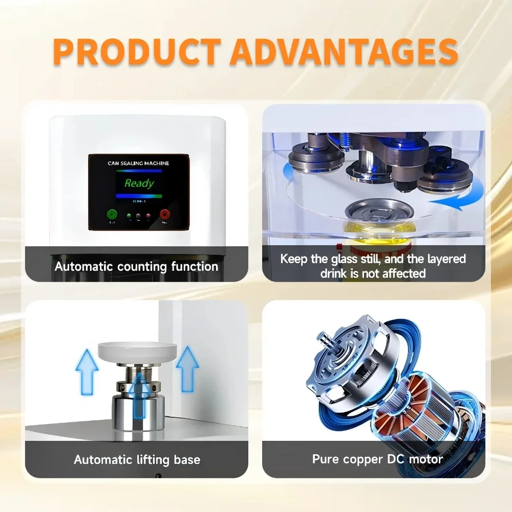 Transparent Plastic Cans Machines for Beverage Drink Sealing MachineAutomatic Plastic Can Sealing Machine