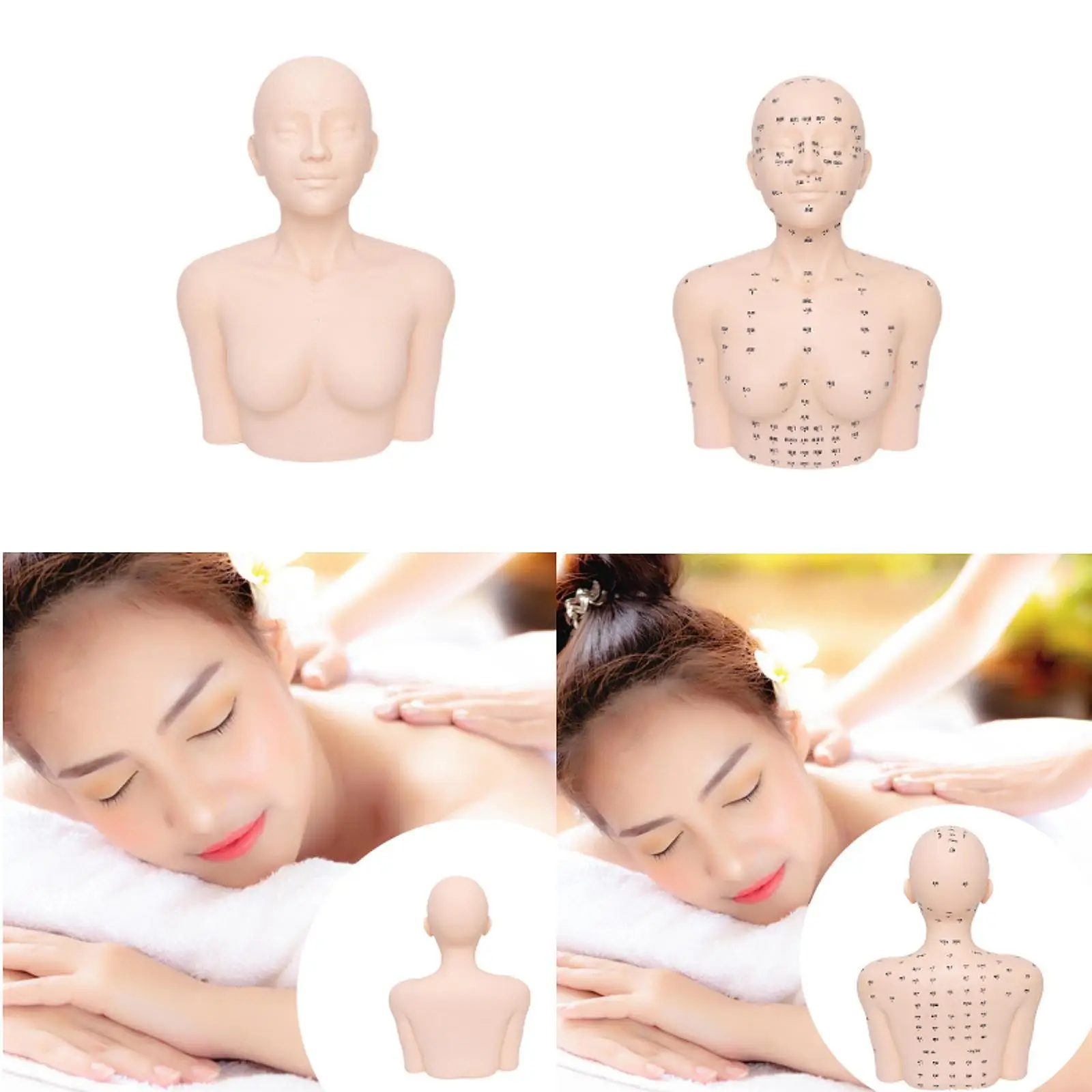 Mannequin Head with Shoulders Professional Display Mannequin Shoulder Bust Model for Demonstration SPA Salon Training Massaging