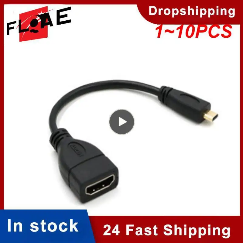 1~10PCS New HDMI-compatible Male to Female Adapter Mini Micro D Type 90 Degree Right Angle Male to HDTV AF Extension Cable for