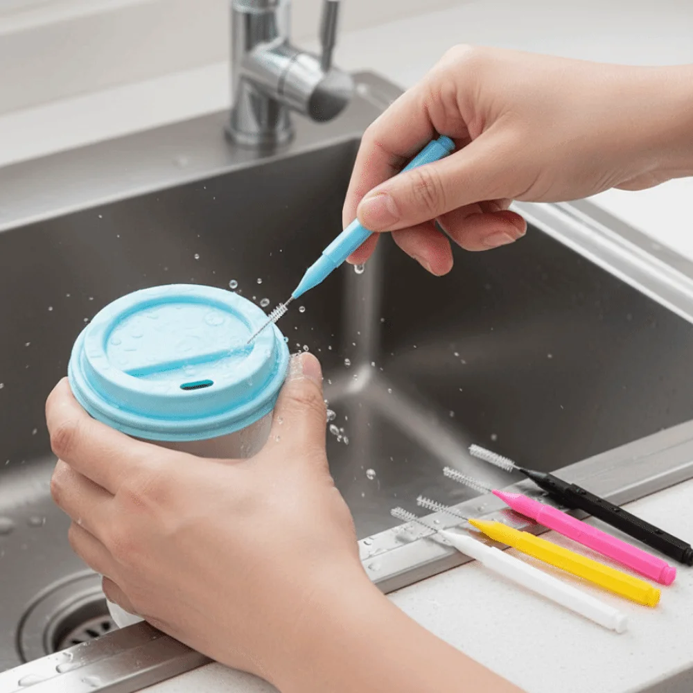 

Набор из 10 одноразовых щеток для чистки душевых леек, гибкая щетка с мягкой щетиной, мини-щетка для бровей, портативная щетка для труднодоступных мест, для домашнего использования