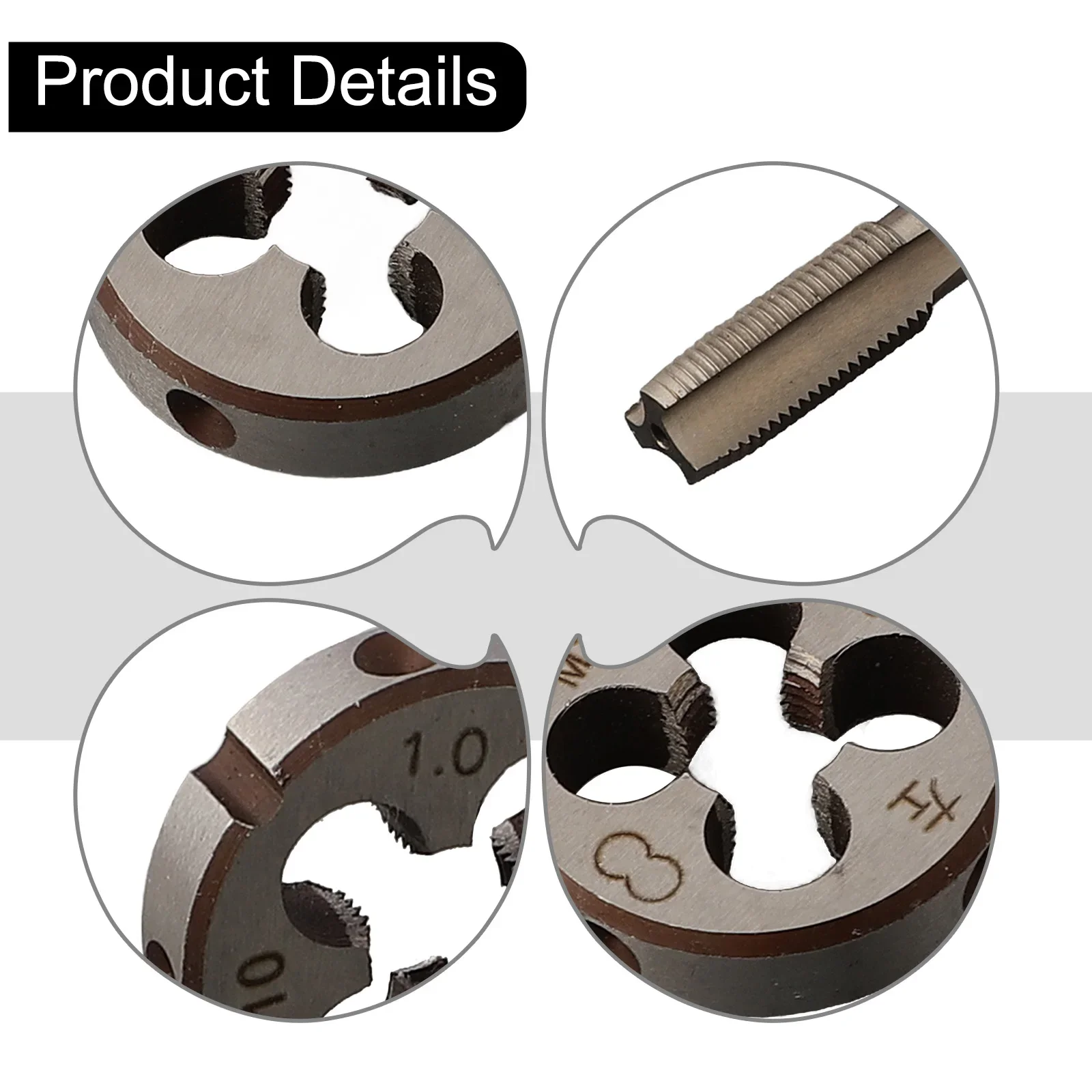 

Taps Tap Die Tapping 1 * M10 X 1.0mm Die 1 * M10 X 1.0mm Tap High Speed Steel 1.0mm Die Durability HSS M10 X 1mm
