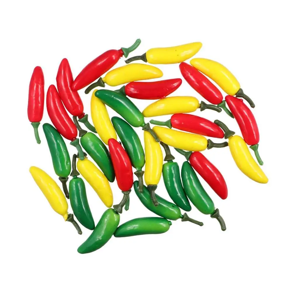 10 PCS Artificial Plastic Simulation Chili Pepper Plants Corsage Putting Fruit Vegetables For New Year's Home Decoration