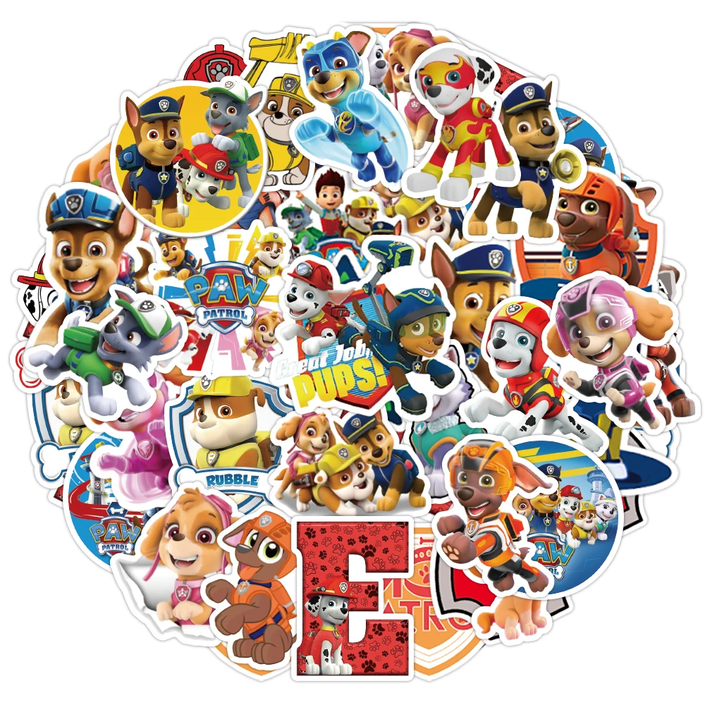 10/30/50/100pcs PAW Patrol Ryder Chase Rubble Marshall Stickers for Kids Waterproof Graffiti Bike Laptop Cute Cartoon Decals Toy