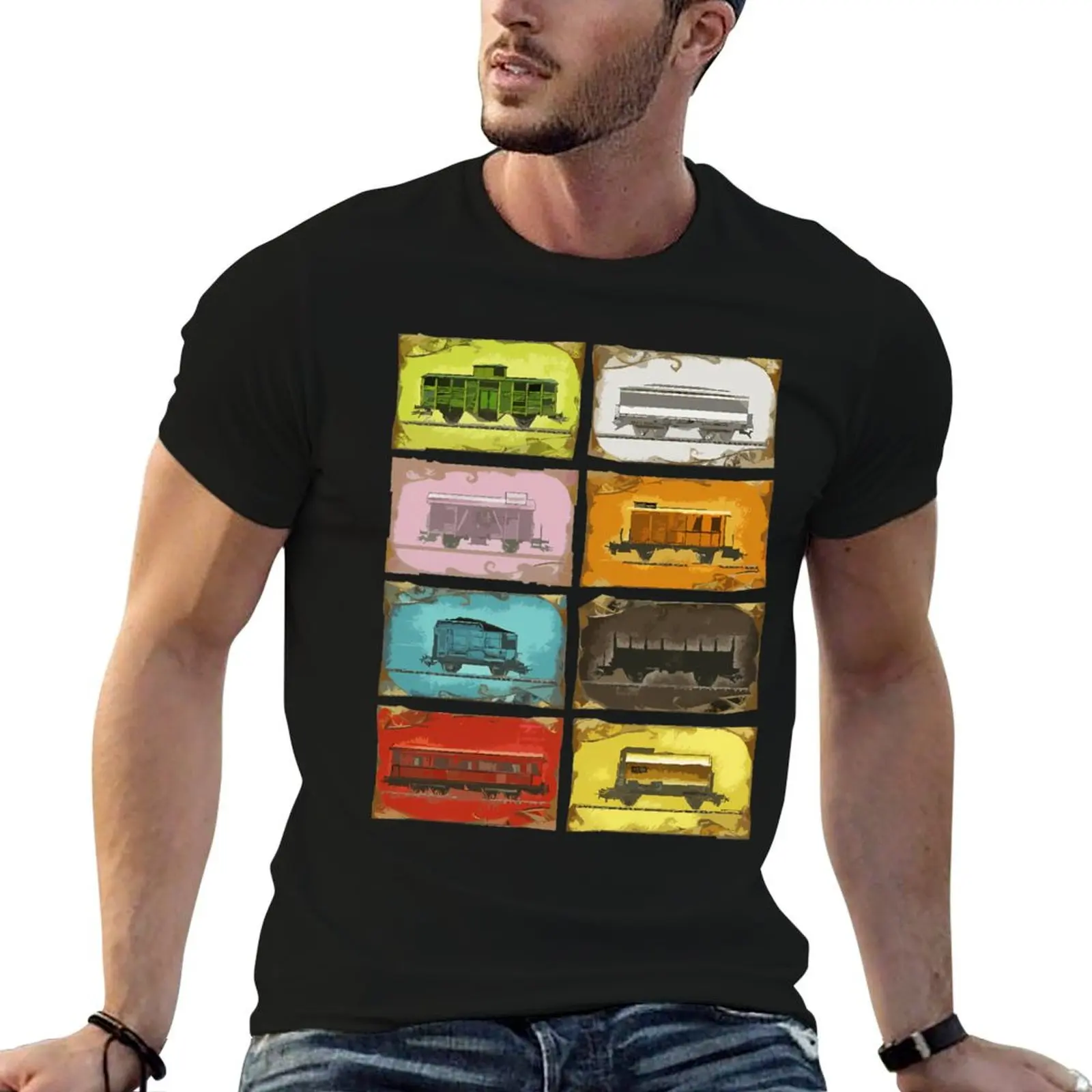 

Ticket To Ride The Trains On Black T-Shirt man t shirts for men man tshirt cotton t shirts high quality T-Shirt