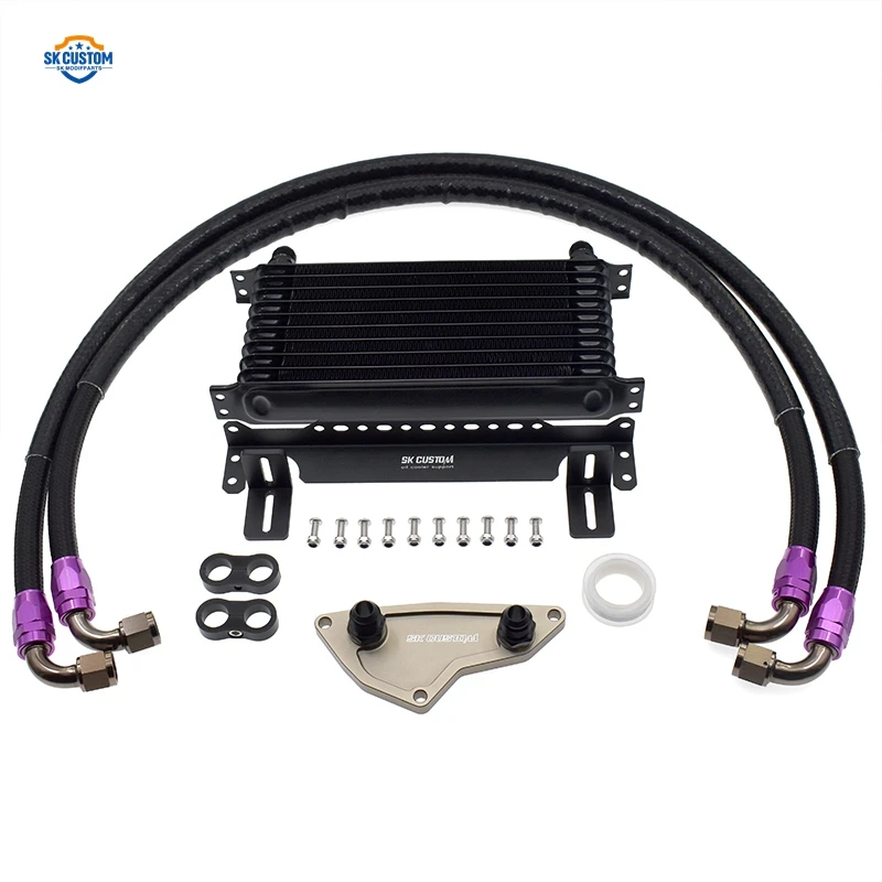 SK CUSTOM 10 Row Engine Oil Cooling Radiator Kit for Bmw N54 N55 Oil Cooling System With AN8 Nylon Hose