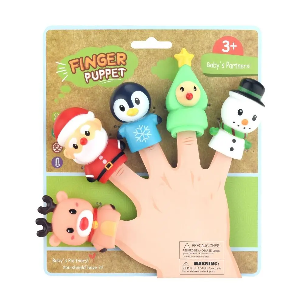 Colorful Mini Animal Hand Puppet Educational Toy Safety Doll Finger Puppet Toy Set Teether Chew Toys Montessori