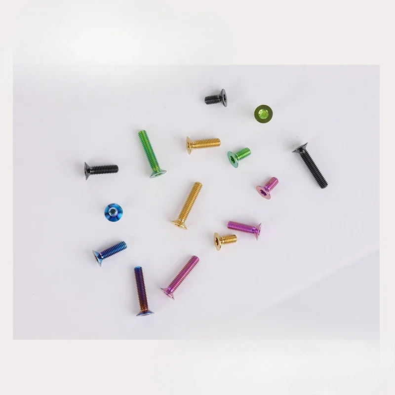 M4*8 10 12 14 16 18-50mm TC4 GR5 Titanium Alloy Torx Flat Countersunk Screw Bolt for Bike Bicycle Road Bike Multiple Colors