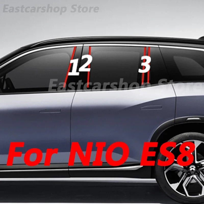 

for NIO ES8 Car Middle Column PC Window Trim Decoration B C Pillar Glossy Black Strip Protective Accessories Cover