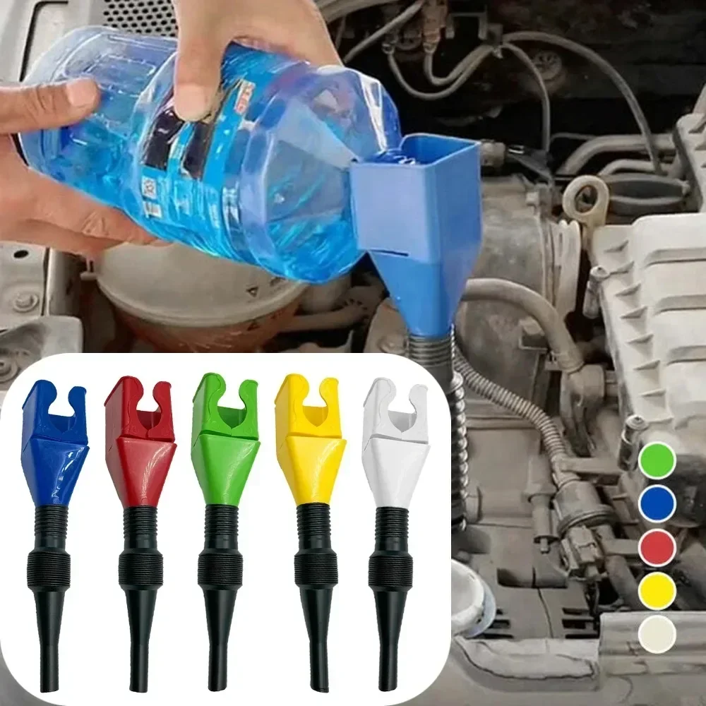 1PC Retractable Car Fuel Funnel Flexible Draining Tool Snap Funnel Plastic Clasp Funnel Car Motorcycle Refueling Tool