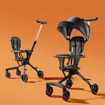 Compacte lichtgewicht kinderwagen, lichte babyauto's Tweerichtingsreiswagen, kinderwagens, opvouwbare kinderwagen met vier wielen
