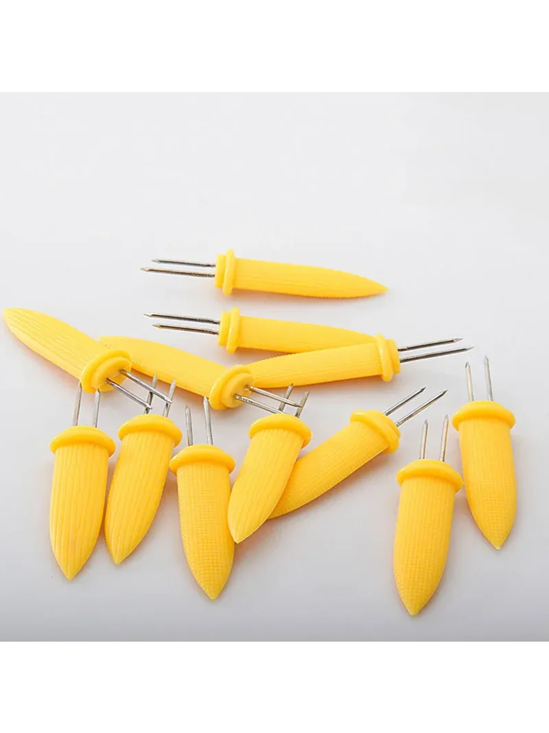 10Pcs Corn on The Cob Holders Stainless Steel Corn Holders  on The Grill, Corn on The Cob Skewers Double Fork Sweet  Sea