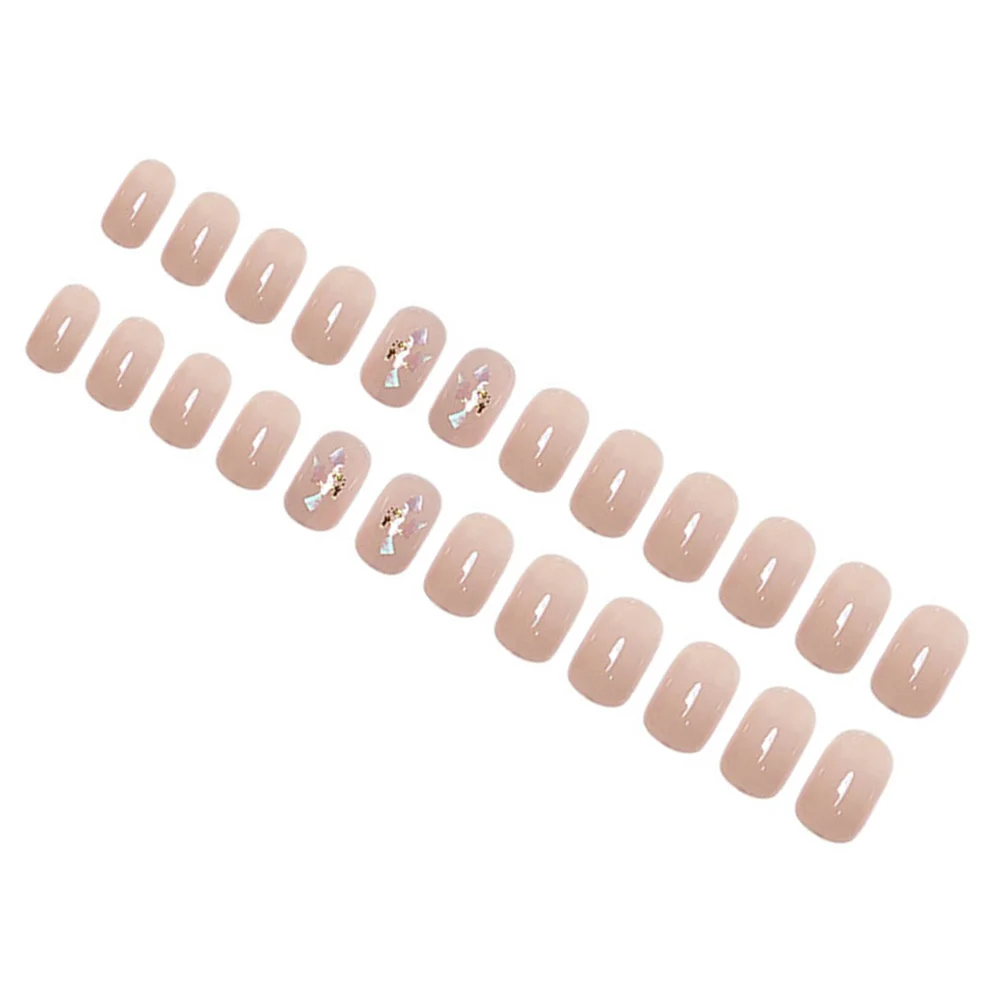 

1Set Short Press on Fake Nails Female False Nail Tips Detachable Easy Apply Material DIY Nail Art for Women Gift