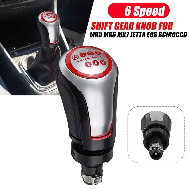 

6 Speed Car Gear Shift Knob Shifter Lever Handle for Golf MK5 MK6 MK7 Jetta EOS/Scirocco
