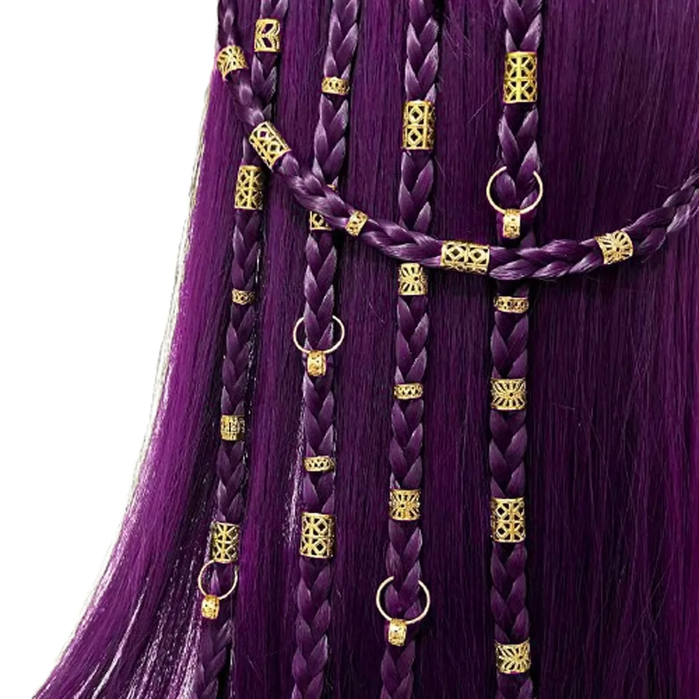 80pcs Dread Locks Hollow Out Hair Ring Hair Braiding Gold and Silver Dreadlocks Beads Charm Adjustable Hair Braid Tubes