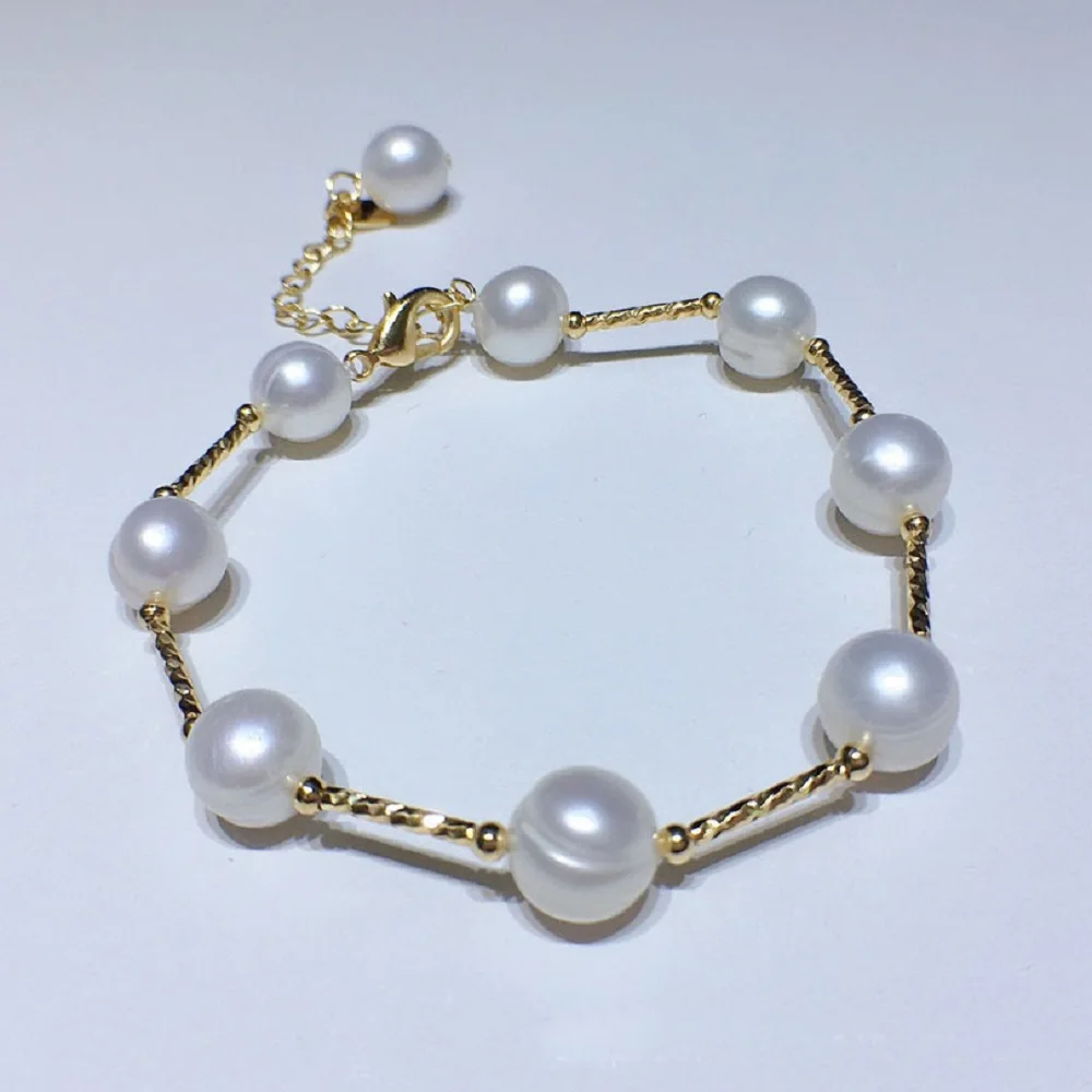 

Small Fresh Fashion Bracelet AAA8-9mm Natural South Sea Pearl Bracelet 18cm+3cm/925s