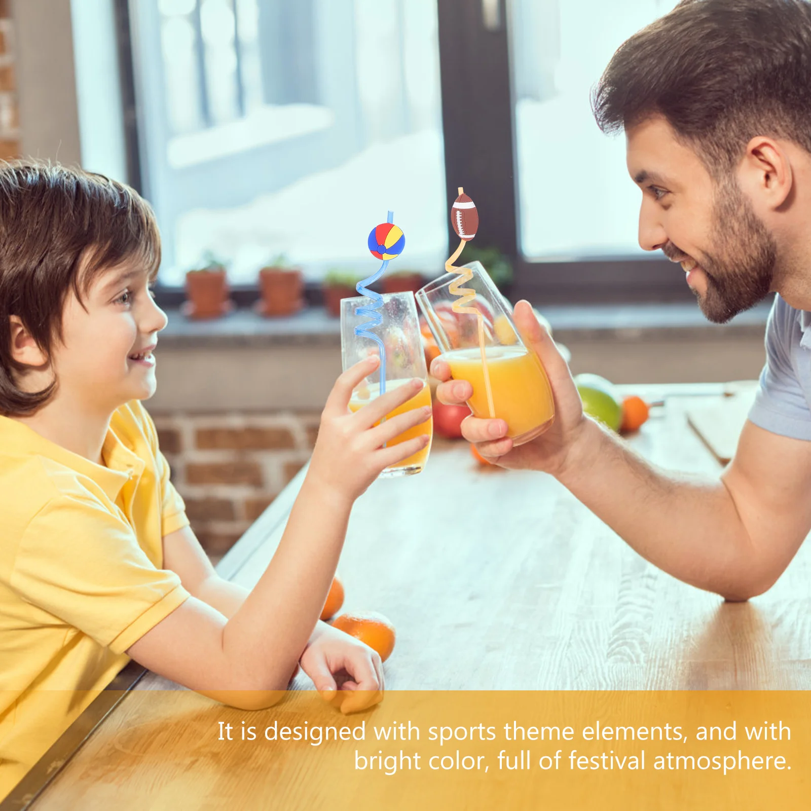 

24Pcs Reusable Sports Party Drinking Straws Bright Color Smooth Surface Pet Material Birthday Shower Favors