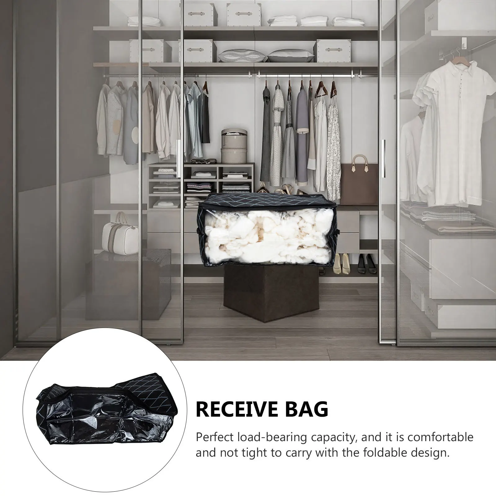 

Foldable Quilt Storage Bag Clothes Organizer Bedroom Wardrobe Storage Box Large Capacity Household Garment Holder