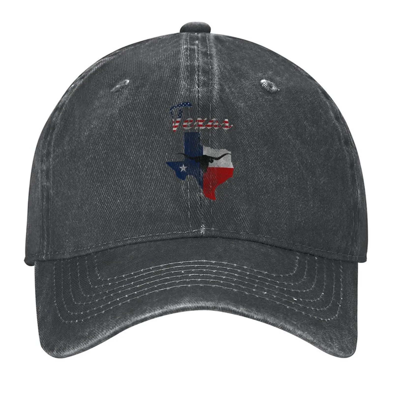 

Patriotic Texas with state flag and longhorn silhouette by Mortal designs Baseball Cap cute Women's Hats 2025 Men's