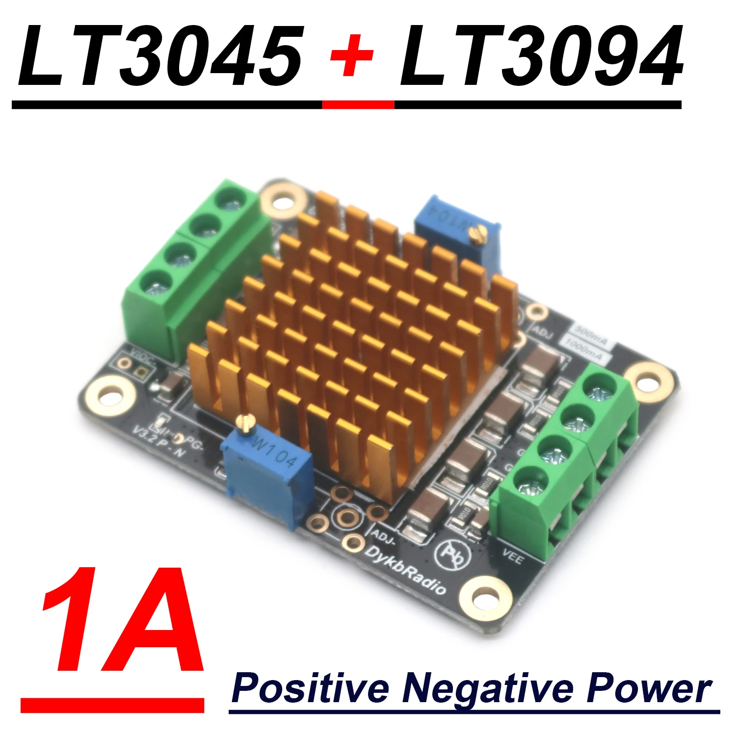 LT3045 + LT3094 Power Positive Negative Voltage DC-DC Low Noise RF Linear Regulator Power 3V 5V 12V 15V F/ Audio Radio Amplifier