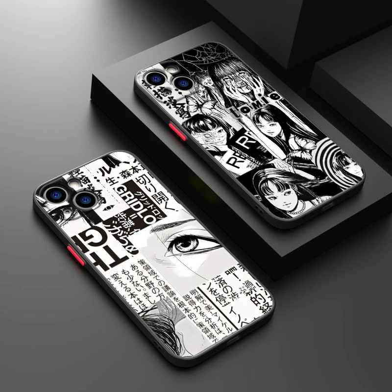 Tomie Kawakami Anime For iPhone 15 14 13 12 Mini 11 XS XR X 8 7 Pro Max Plus Frosted Translucent Phone Case