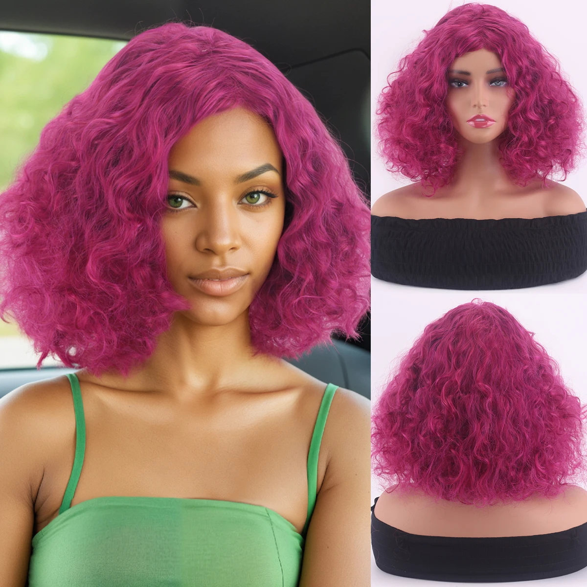 

New European and American Women's Wig Headset African Small Curl Roman Curl Short Curl Synthetic fiber wig