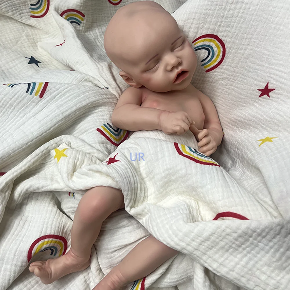 Tender Marshmallow Full Body Silicone Reborn Baby Doll About 18 Inch Open Mouth Girl Pacifier For Kids Age 3+ Children Toys