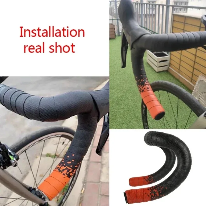 Road Bicycle Handlebar Tapes Anti-slip Road Bike Handle Bar Tapes PU EVA Shock-absorption Bike Bar Bandage Cycling Parts