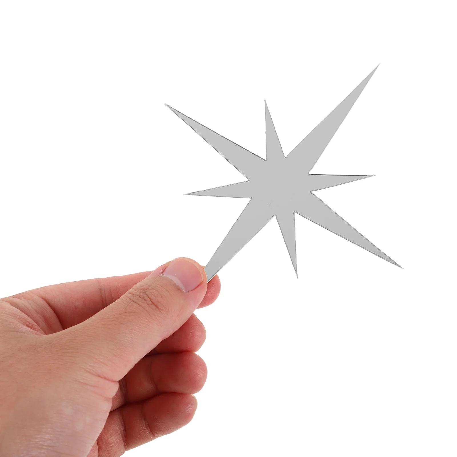 

61Pcs Three-Dimensional Star Wall Stickers Reflective Mirror Surface Easy Install Silver Home Decor for Bedroom Ceiling Party