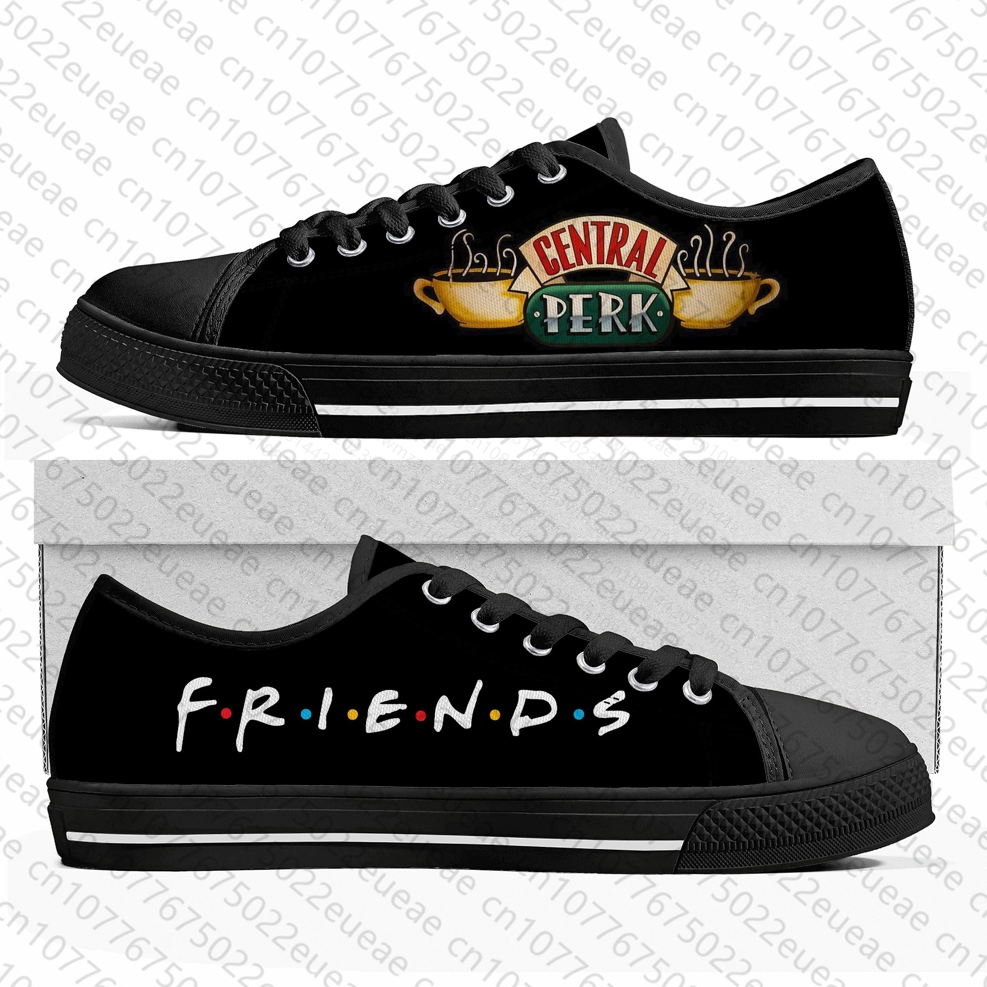 Friends TV Show Central Perk Coffee Low Top Sneakers Mens Womens Teenager Canvas Sneaker Casual Custom Made Shoes Customize Shoe