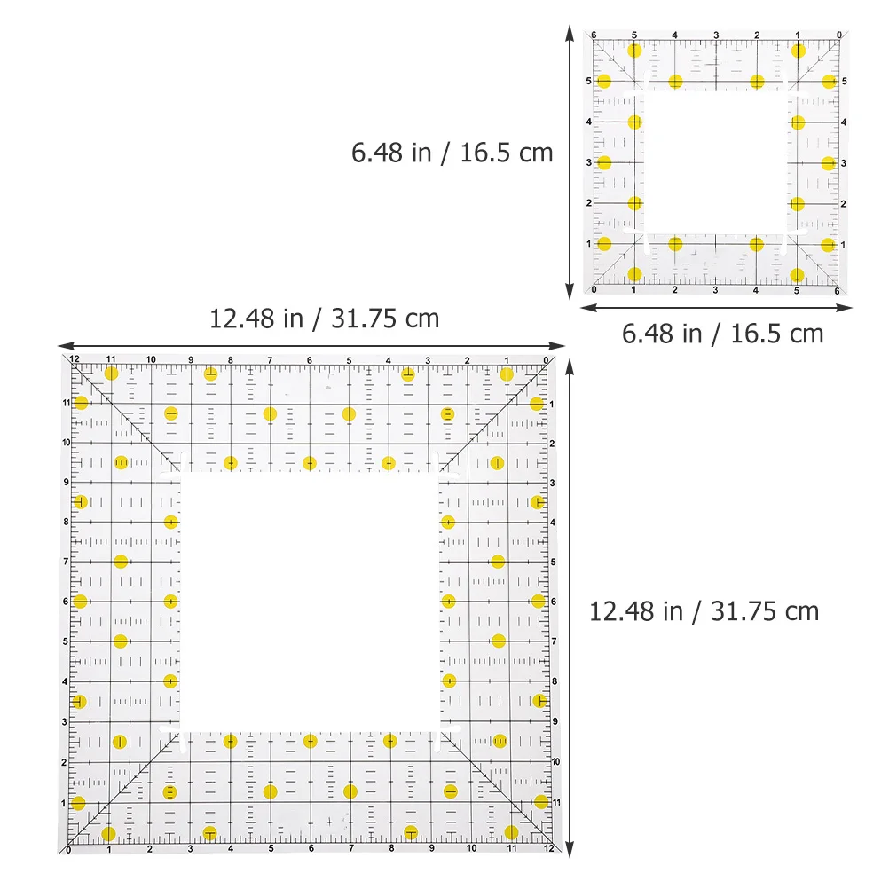 

2Pcs Acrylic Ruler 65x65mm 125x125mm Clear Quilting Templates Patchwork Supplies Durable Sewing Tool Tailor DIY