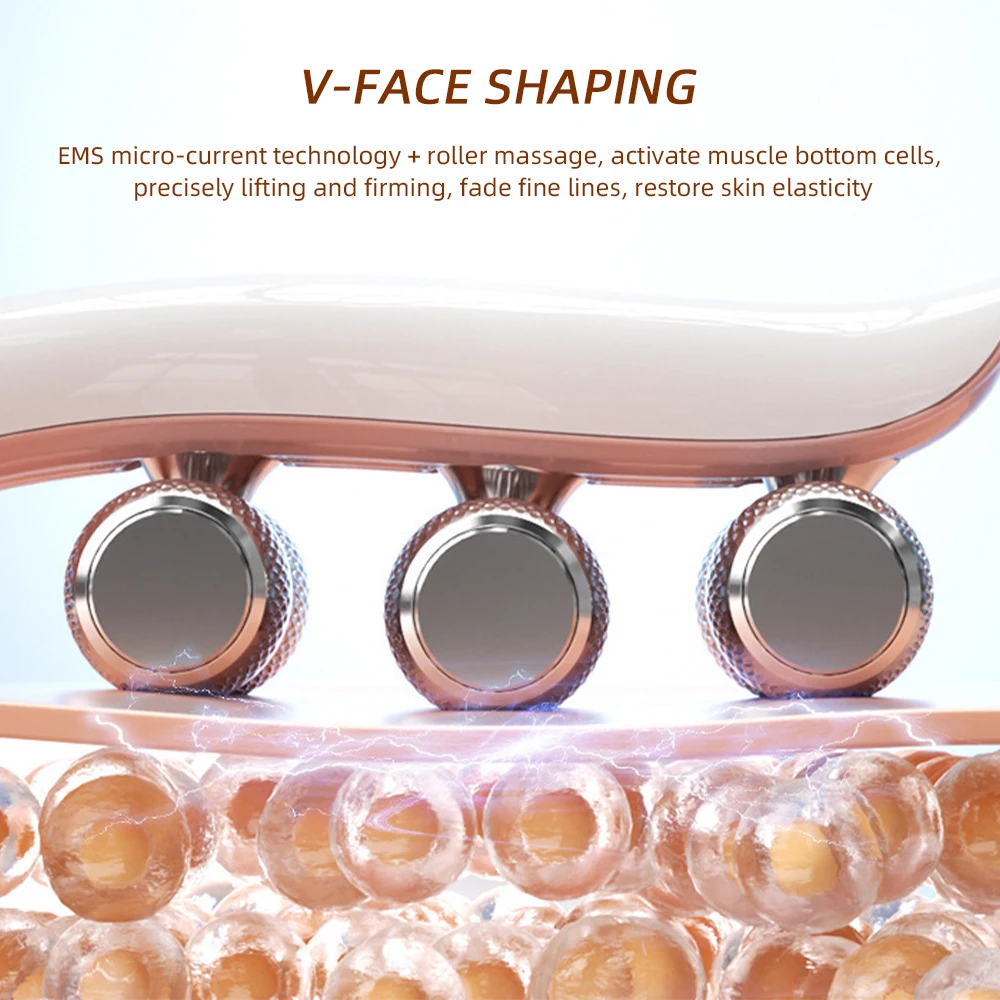الكهربائية الوجه التخسيس V-شكل جهاز تجميل EMS مكركرنت الأسطوانة مدلك الوجه رفع وذمة إزالة الجسم تدليك العضلات