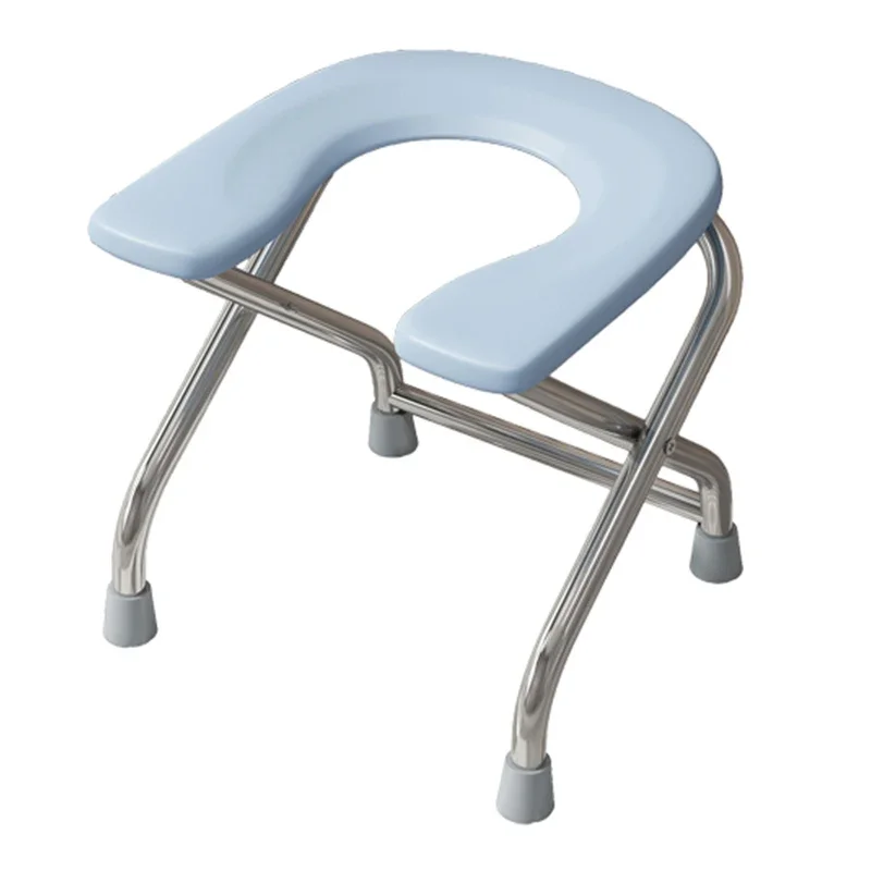 

Folding U Plate Stool Pregnant Women Elderly Toilet Seat Stainless Steel Bath Chair Anti-Skid Foot Rest