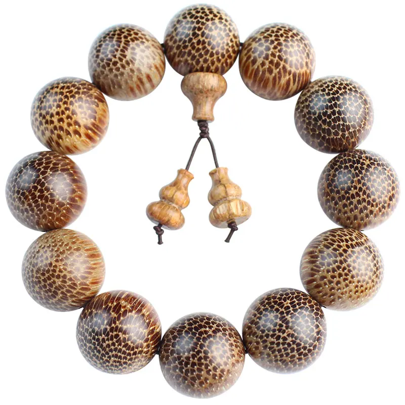 Natural Scale Wood Bracelet Solid Buddhist Beads Snake Rosary Men's and Women's Jewelry