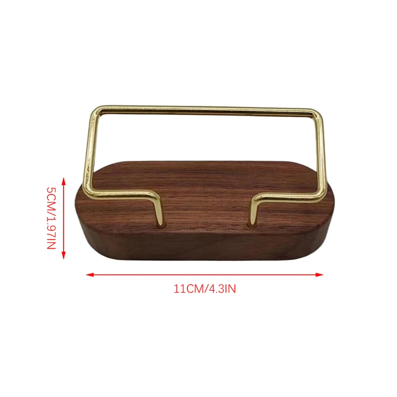 Oval Business Card Holder Organizer Office Desk Display Stand Memo Counter Accessories Tabletop Shelf Wooden Card Holder Storage