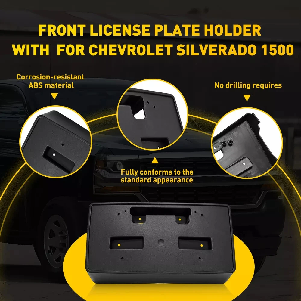 

Car Front Bumper License Plate Bracket GM1068155 22763523 for Front Chevy Silverado 1500 2014-2015