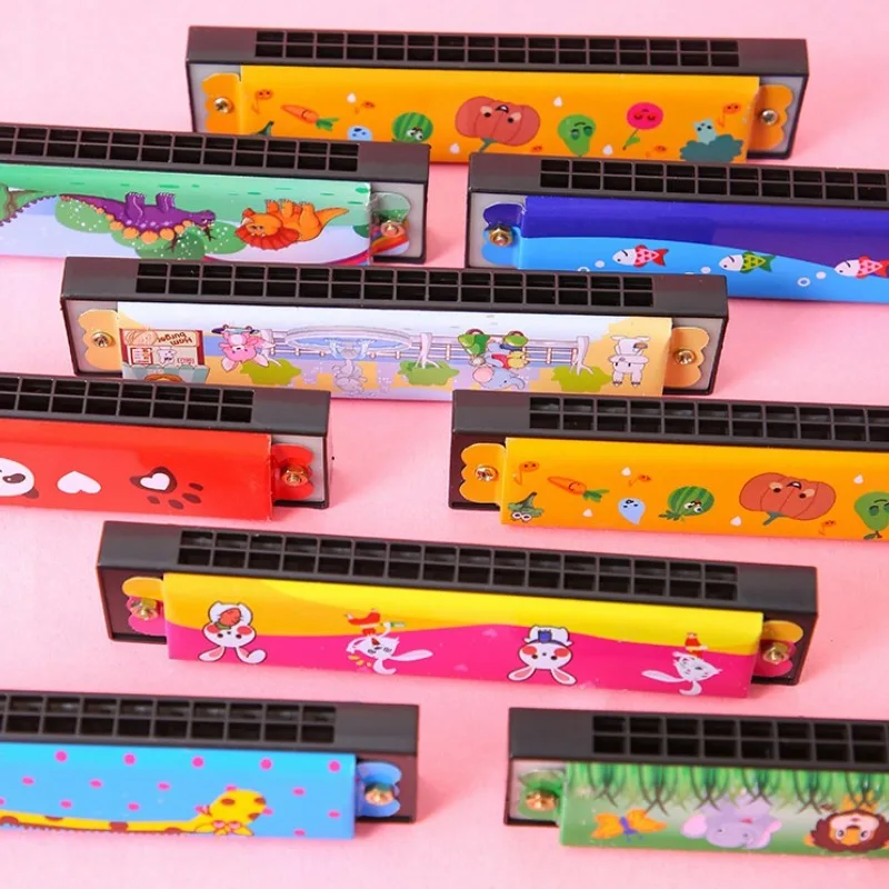 16 otworów metalowa harmonijka Instrument muzyczny zabawka dla dzieci prezent urodzinowy Pinata wypełniacz dzień dziecka karnawał prezent nagroda losowo