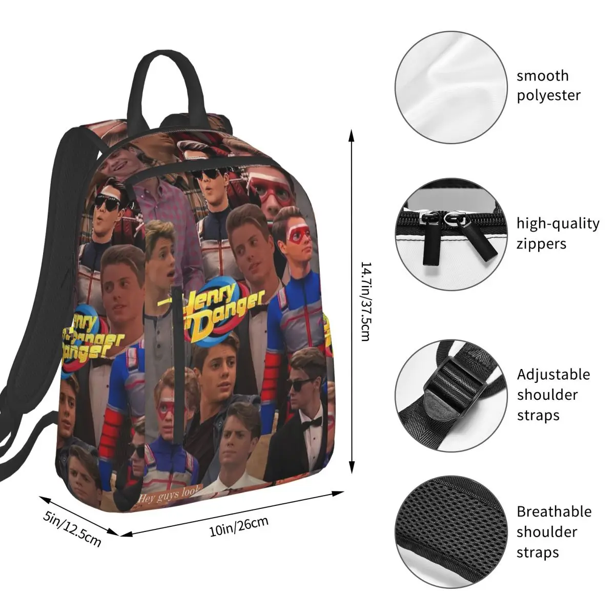 Henry Danger Backpack Student BookBag Boys Girls School Bag Laptop Shoulder Bags Men Women