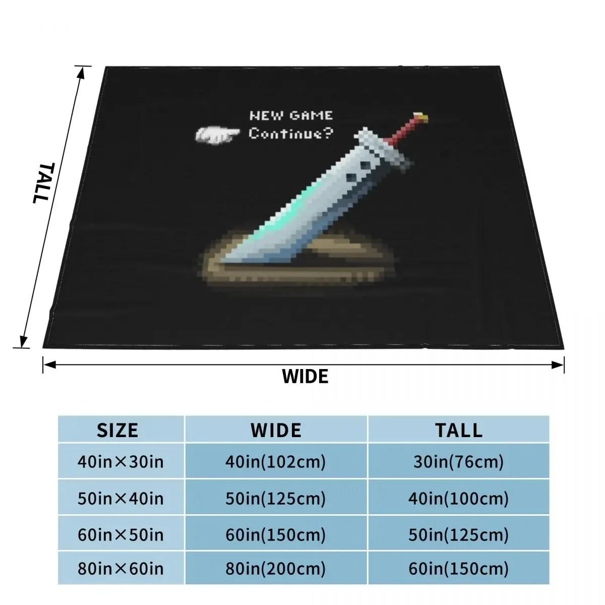 Pixel Buster Sword Throw Blanket funny gift Luxury Weighted Cute Plaid Blankets