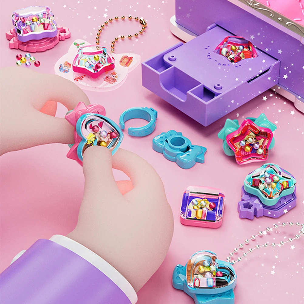 DIY Jewel Rings Stickers Magics Kits For Little Girls Innovative Funny Child Crafts Toy For Little Girls