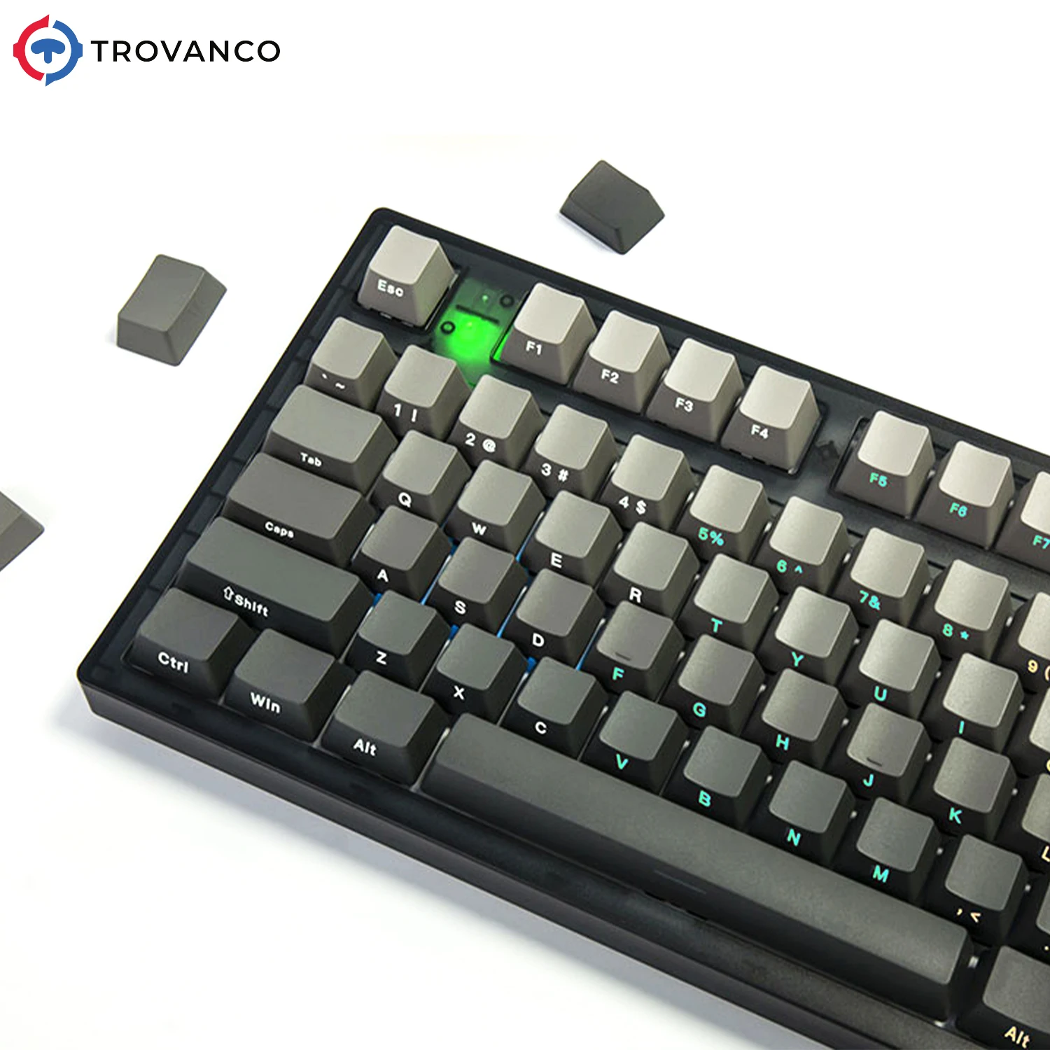 133 مفتاحًا متدرجًا أغطية مفاتيح جانبية مطبوعة PBT لقطة مزدوجة تلميع من خلال ملف تعريف OEM لمفاتيح MX أغطية مفاتيح لوحة مفاتيح الألعاب