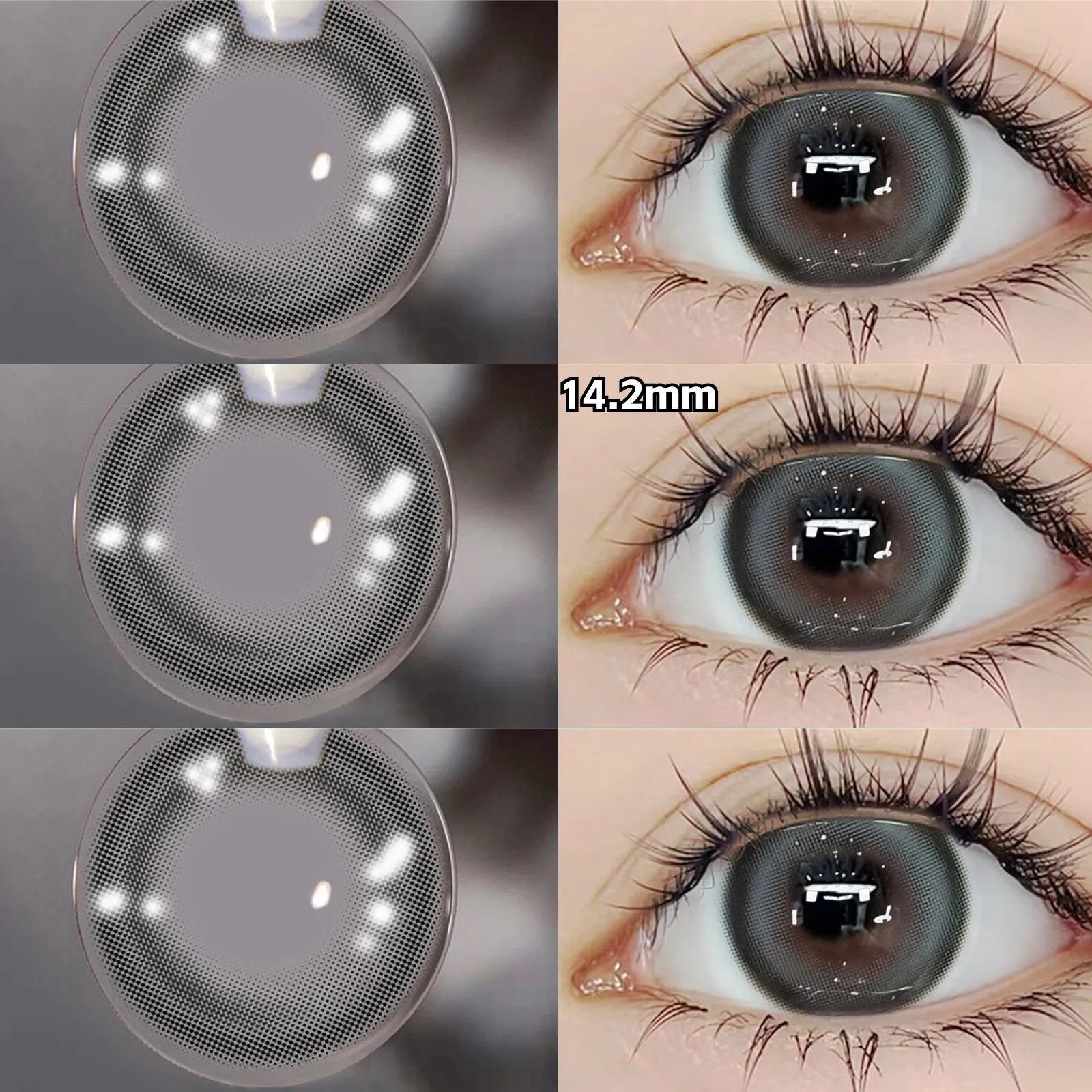VisualClick 2pcs/Pair Graduated Color Contact Lenses Myopia Prescription Yearly Color Lenses black Natural Dioptric Eye Grade