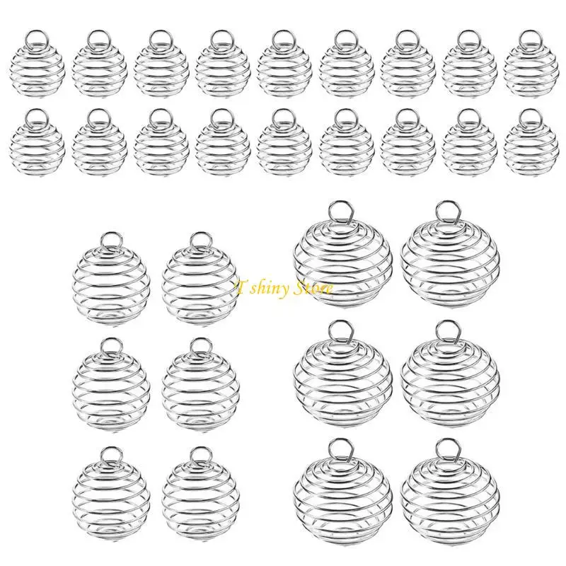 N58F Set of 30 Stylish Swinging Ball Spring Charm Exquisite Helical Necklace Pendant