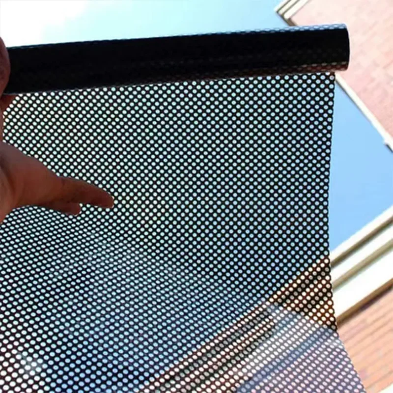 Black and White Sunscreen Mesh Insulation and Shading Film One-way Opaque Anti Peeping Self-adhesive Window Sticker Car Film