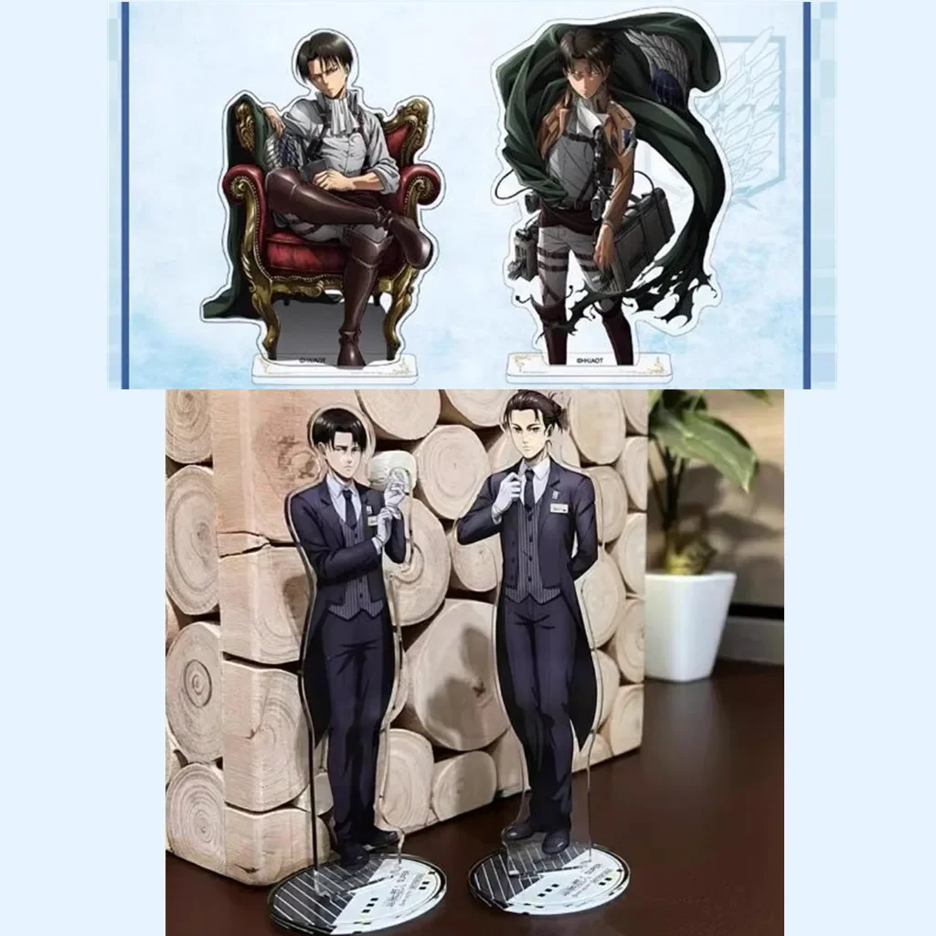 Game Eren Yeager Levi Ackerman Acrylic Stand Doll Anime Figure Model Plate Cosplay Toy for Gift